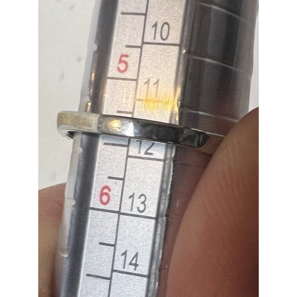 Silver Tone‎ Purple double Heart Glass Rhinestone Ring Sz 6 - Picture 4 of 5